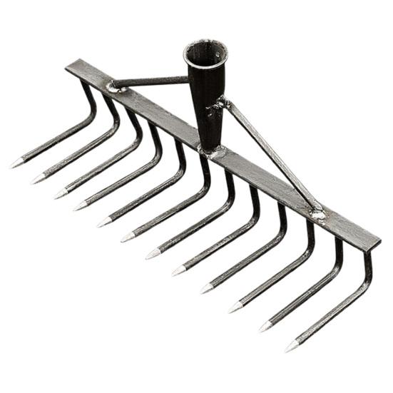 Steel Weeding Rake Detachable Gardening Hand Weeder Heavy-Duty Weeding Rake for Soil Loosening Raking Vegetable Field