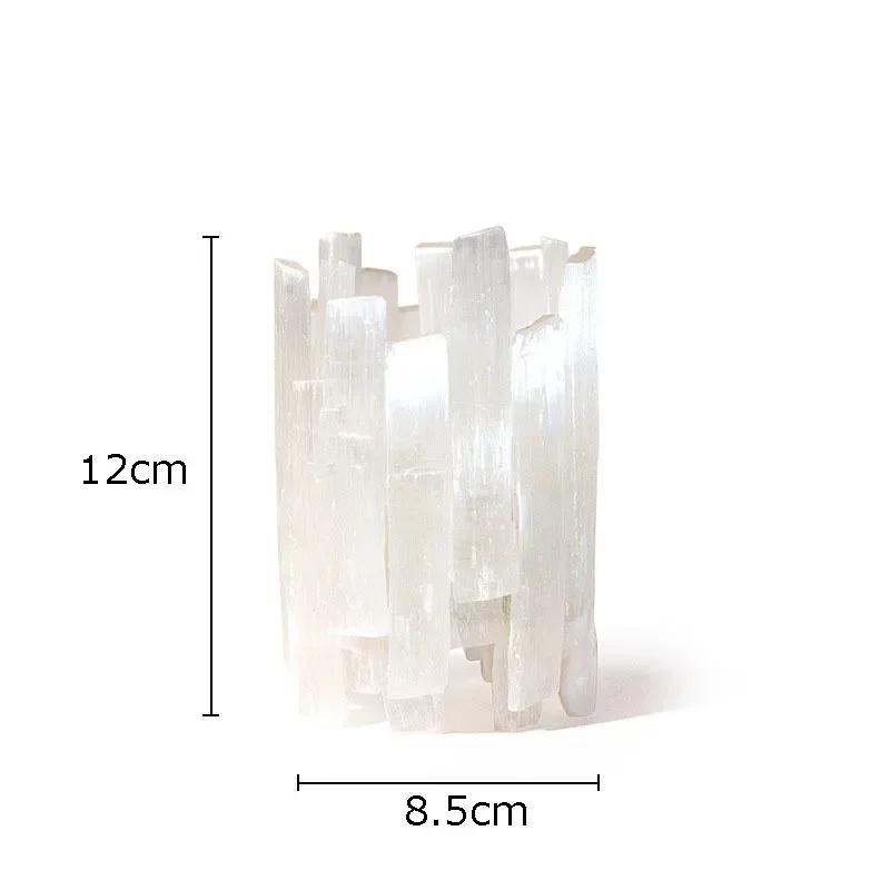 

Natural Ore Gypsum Candle Holders Desk Decoration Minimalism White Candlestick Wax Melt Burner Creative Home Aroma Container