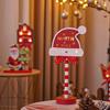 Christmas Street Sign Light with Bowknot Santa Stop Here North Pole Letter Vintage Reusable Xmas Holiday Decoration Desktop Guideboard LED Lamp