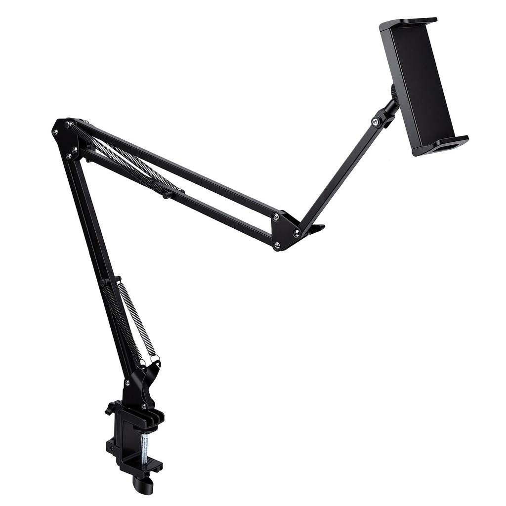 Tablet Stand for Desk Adjustable 360 degrees  Rotation Foldable Arm Flexible Tablet Holder with Remote Control for