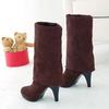 Elastic Frosted Fleece Tall Boots Spring and Autumn Women's Boots Leg Trimmer Over Knee Boots Knight Boots