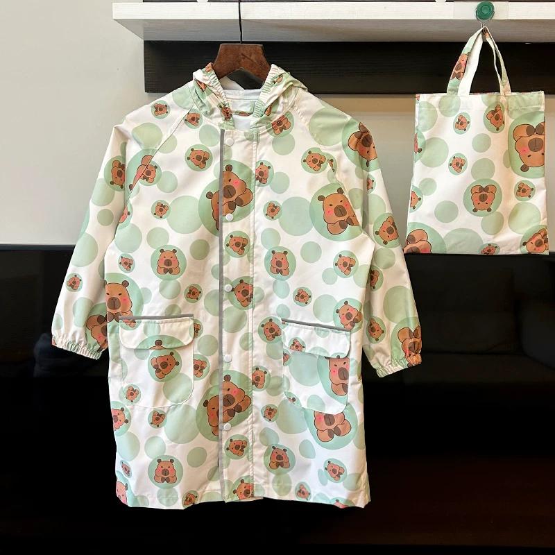 High-Quality 2026 New Cartoon Children's Raincoat, Quick-Drying, Breathable, Waterproof, Suitable for Kindergarten Boys and Girls, with Backpack Space