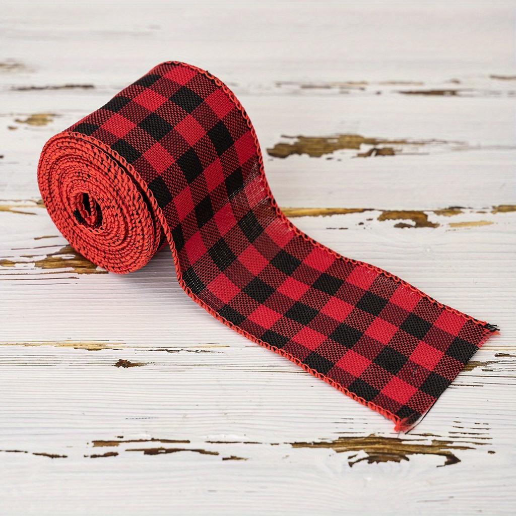 

Красочный набор рождественских лент со стильными клетчатыми узорами и однотонных цветов для праздничной упаковки подарков и праздничного декора Christmas Ribbon B