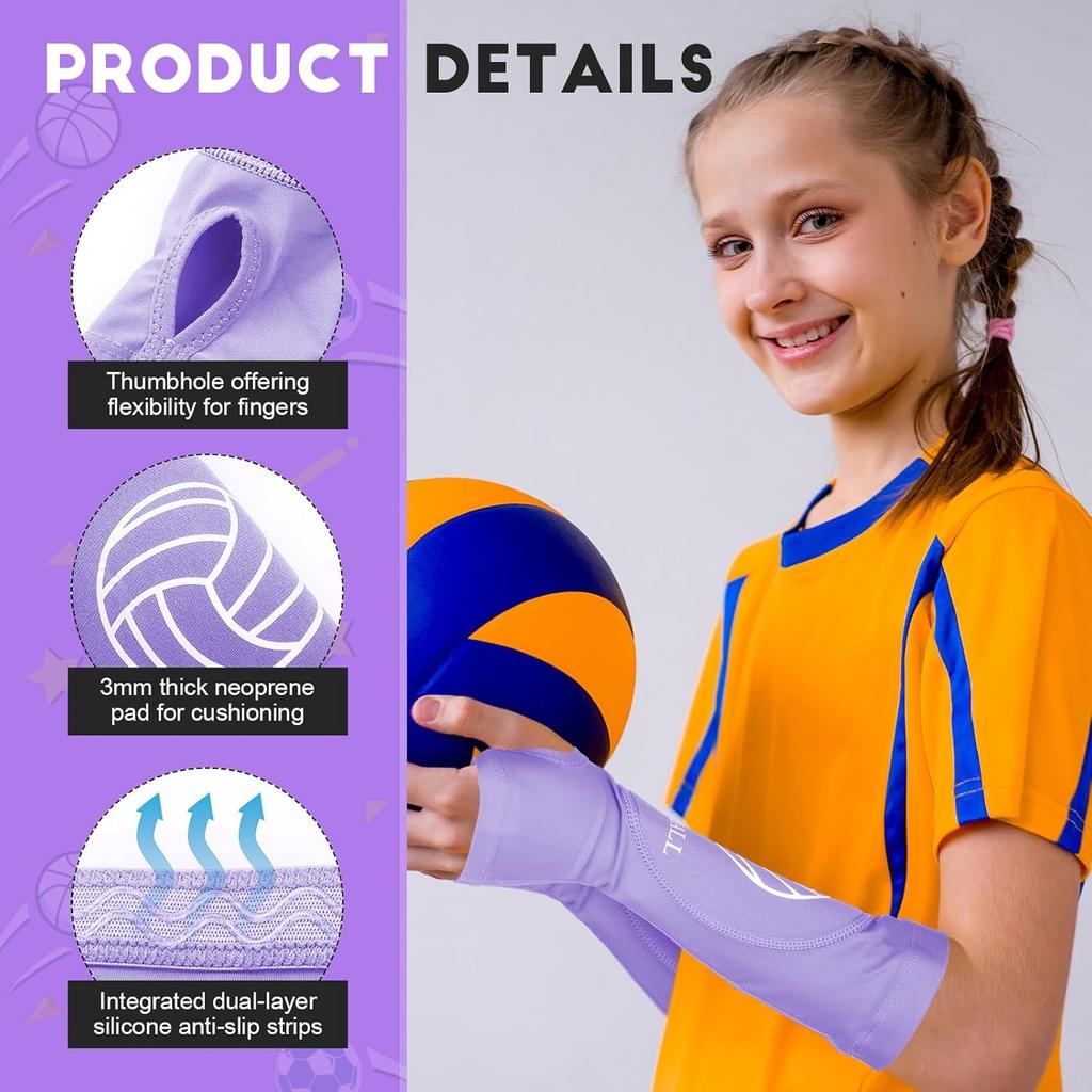 2 Pcs Volleyball Arm Sleeves Forearm Sleeves Volleyball Arm Pads for Boys Girls Teen Youth Wrist Guard