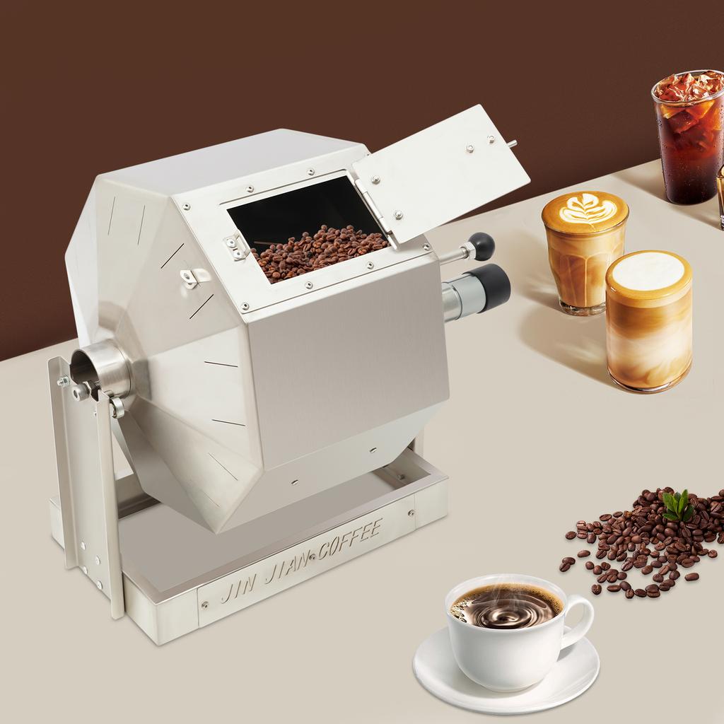 14,5L Palarnia ziaren kawy na kuchenki gazowe, Srebrna Automatyczna Maszyna do Palenia Kawy ze Stali Nierdzewnej 30*18*34,5cm do Domu