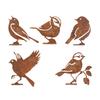 Set Of 5 Metal Bird Silhouettes Garden Stakes Iron Outdoor Decoration for Spring Tree Enhancements Bird Sculpture