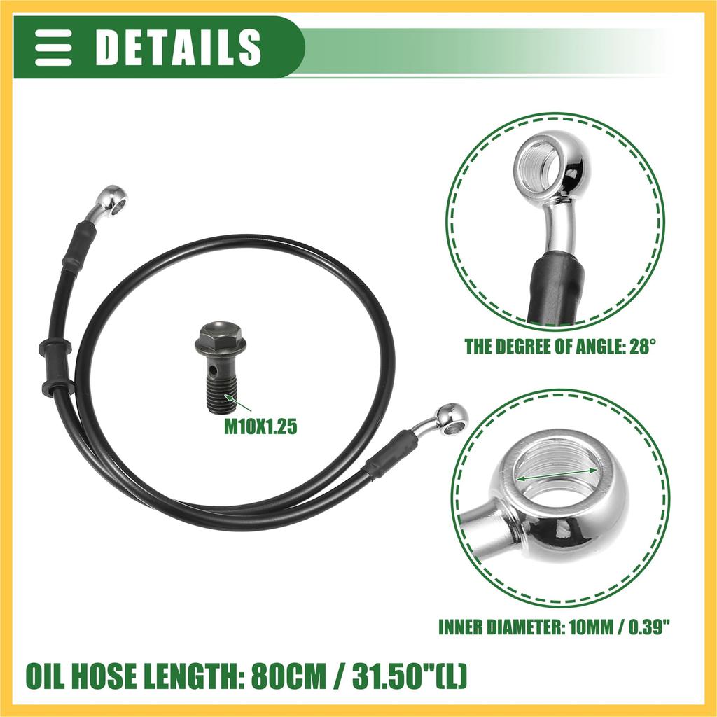 BULLSPANN Motorcycle Brake Hose, Clutch Hose, Hose, For Motorcycles, ATVs, Off-Road Bikes, Universal,