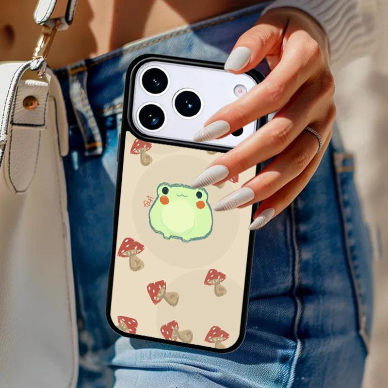 Cartoon Frog Phone Case For iPhone 17 Air 14 15 13 12 Max Cover For Apple 14 15 16 16e 11 Pro Max Plus Coque