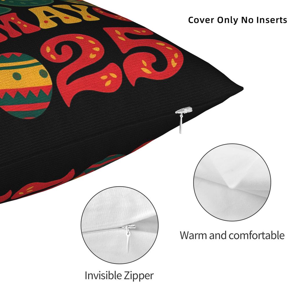 Let'S Fiesta Party Printed Pillow Case Mexican Amigo Cinco De Mayo Sombrero Morden Pillow Cover Soft Pillowcases