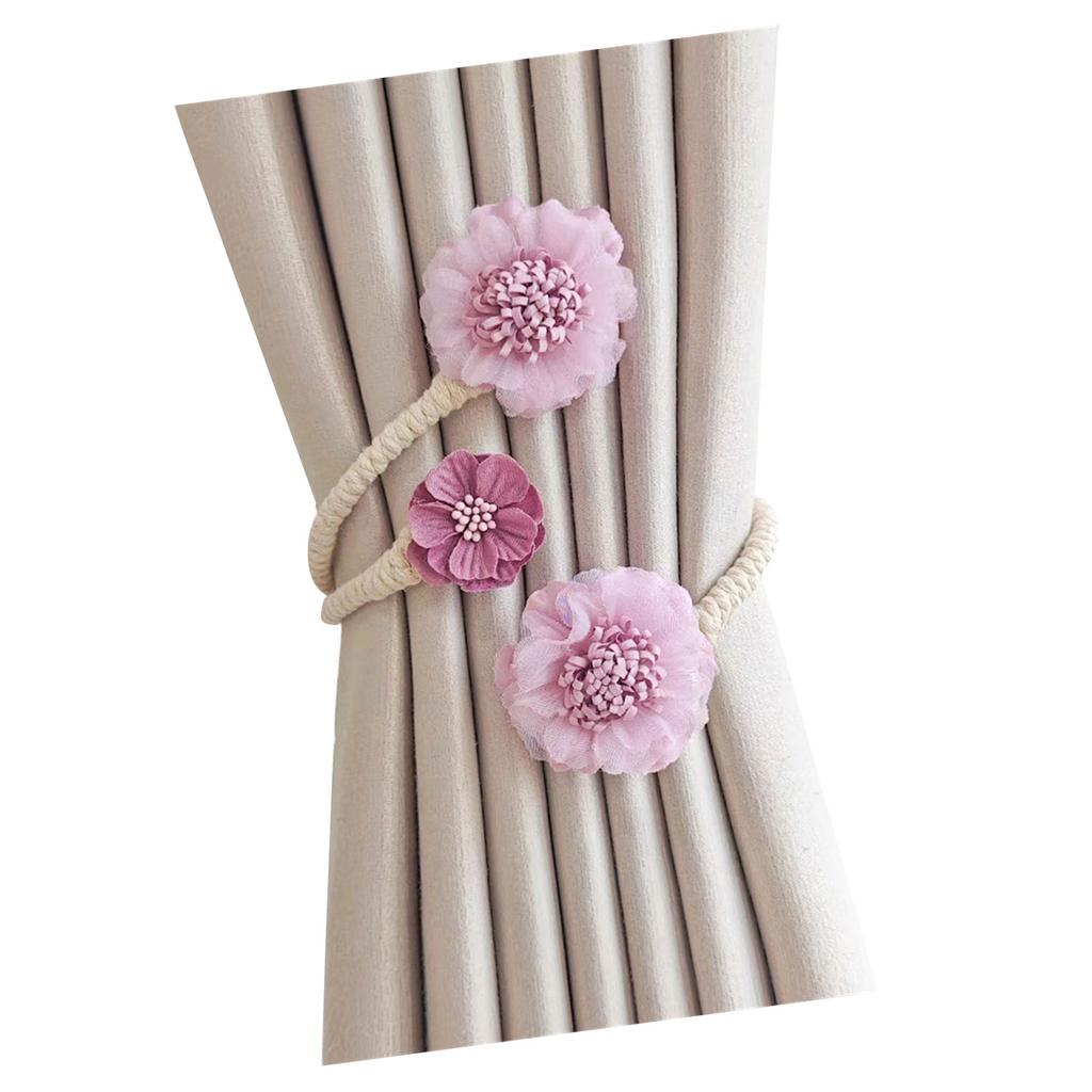 Handmade Flower Curtain Tieback Elegant Decorative Clip Window Drapery Holdback Buckle Tie for Living Room and Bedroom
