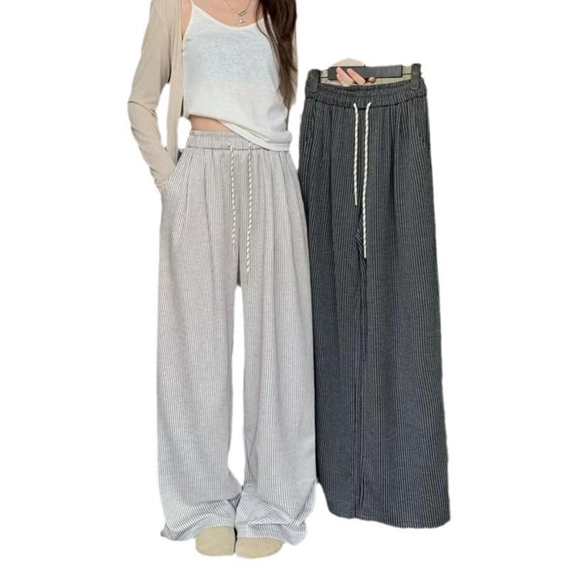 Retro Lazy Wind Glutinous Rice Wide-leg Pants Women's Autumn and Winter New High-waisted Loose Straight Casual Pants Mopping Trousers