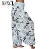 HNXC 15 Culori Pantaloni Lungi Casual Elastici Talie Mărime Mare Imprimeu Drept Largi Pantaloni Lungi Haren
