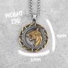 Mens Viking Wolf Pendant Necklace Stainless Steel Odin Runes Punk Rock Nordic Fashion Jewelry