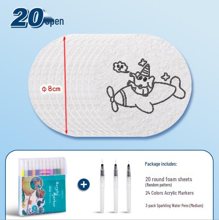 Foam Texture DIY Painting Set for Kids - Wood Pulp Cotton Squeeze Toy