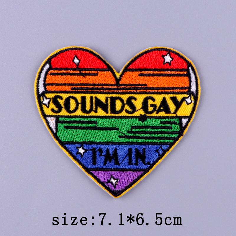 Patch Brodé Arc-en-ciel LGBT Thermocollant Pour Vêtements Patches Thermocollants Sur Vêtements Patch Cœur Gay Pour Vêtements Badges