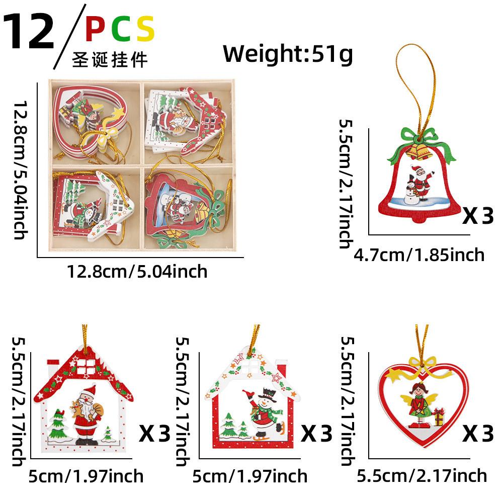 Adorable Wooden Christmas Ornaments Set Featuring Santa And Reindeer In Charming Designs