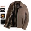 Mid-Aged & Elderly Velvet-Lined Corduroy Lapel Jacket - Thickened Winter Coat for Dad & Grandpa