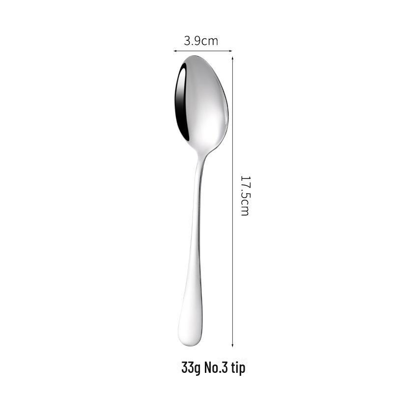 1010 Stainless Steel Dessert Spoon - Thick, Round, Mirror-Finish 304 Stainless Steel Tableware