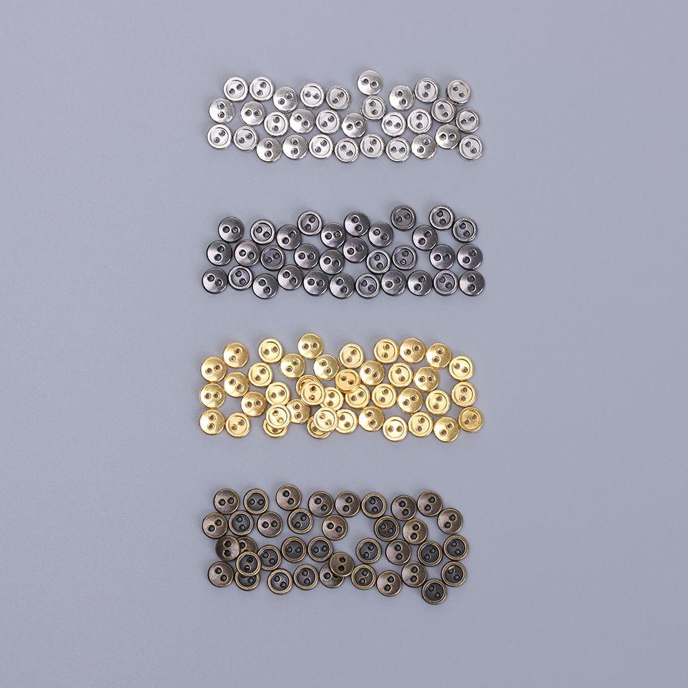 3/4/5/6Mm 50Pcs/Lot Mini Metal Buttons For Diy Doll Clothes Mini Round Buckles Handmade Craft Doll Clothing Sewing Accessories