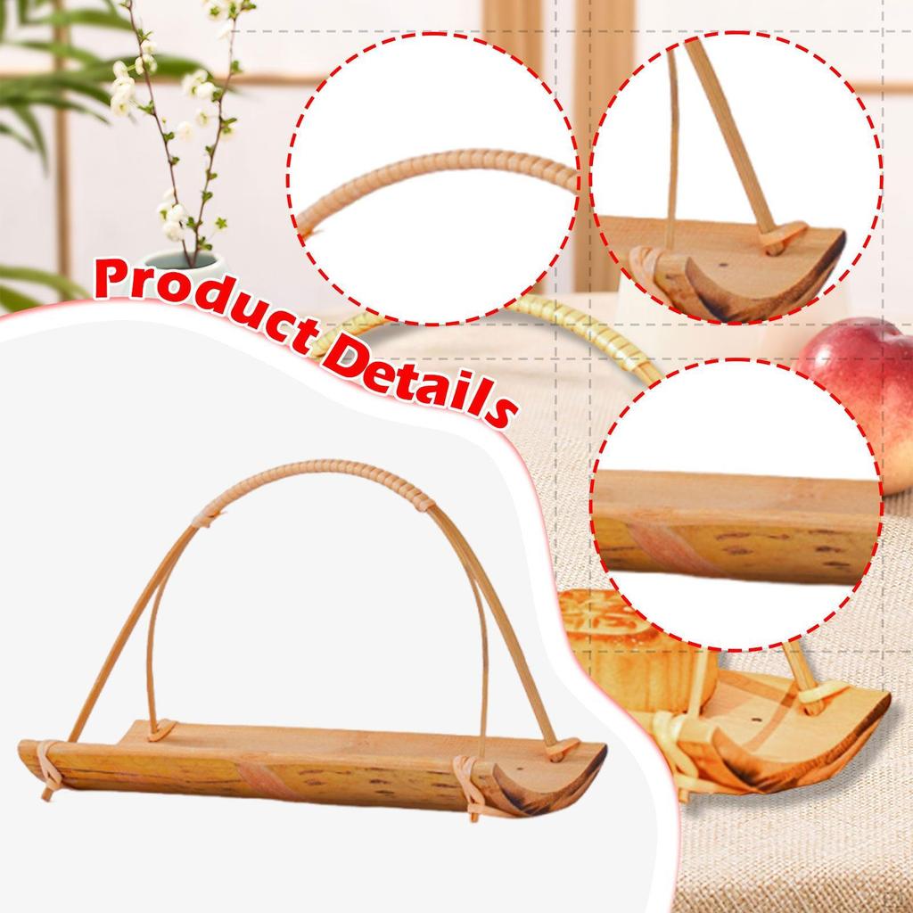 Sushi Tray Serving Rectangular Bamboo Dimsum Sum Rack Salad Plate for Dining Room