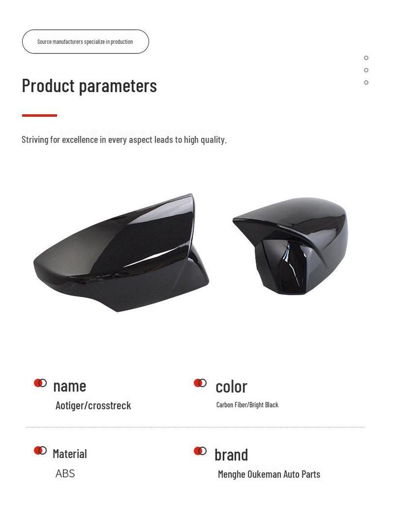 Compatible Rearview Mirror Housing for Subaru Outback, Crosstrek, and WRX Bullhorn Retrofit