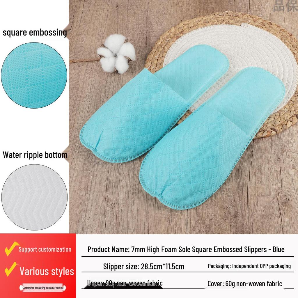 Luxusní pratelné protiskluzové pantofle z perlové bavlny pro hotelové a domácí hosty