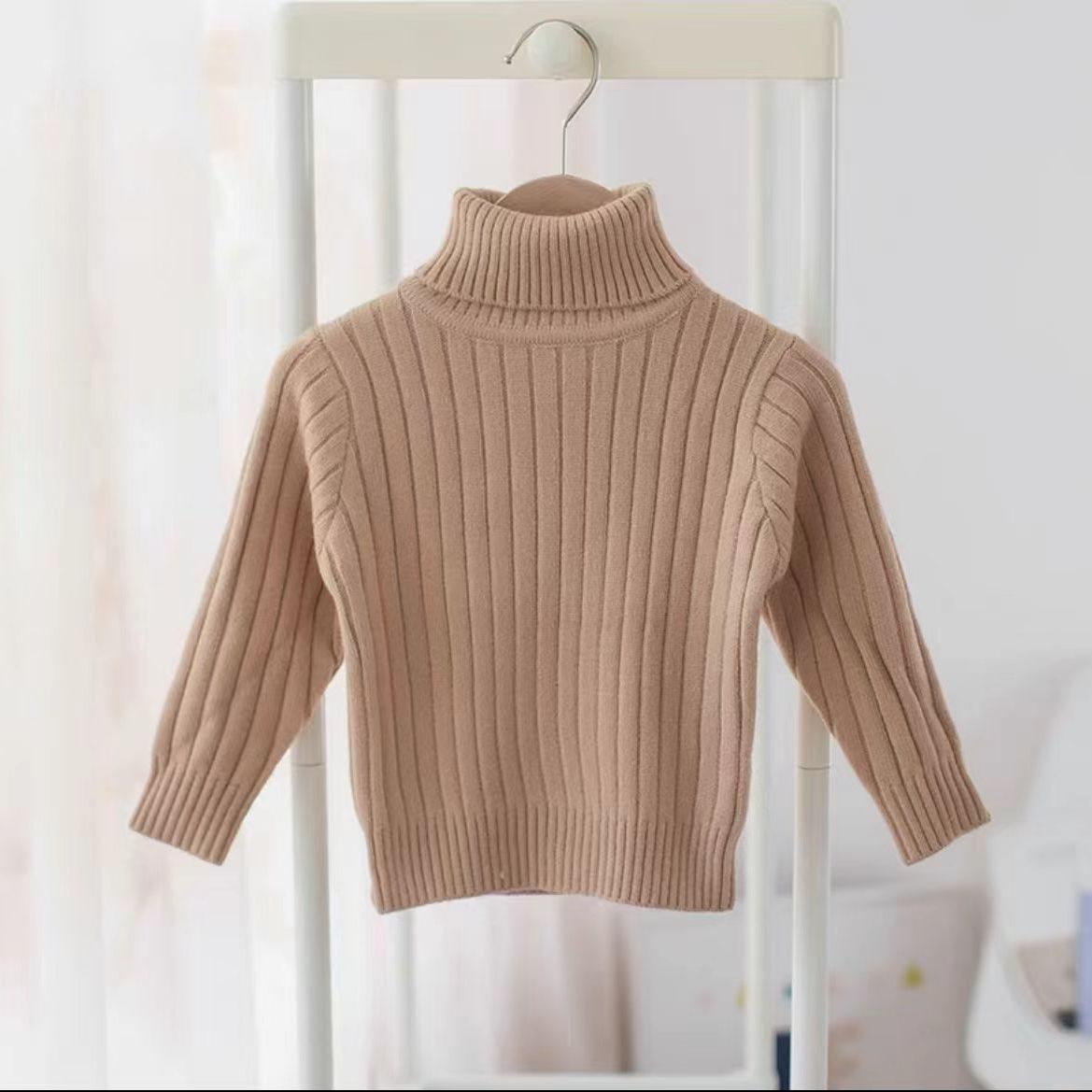 

Infant Girl s High Neck Fleece-Lined Knitted Sweater: Autumn/Winter Fashion 80 (Height 66-73 cm)