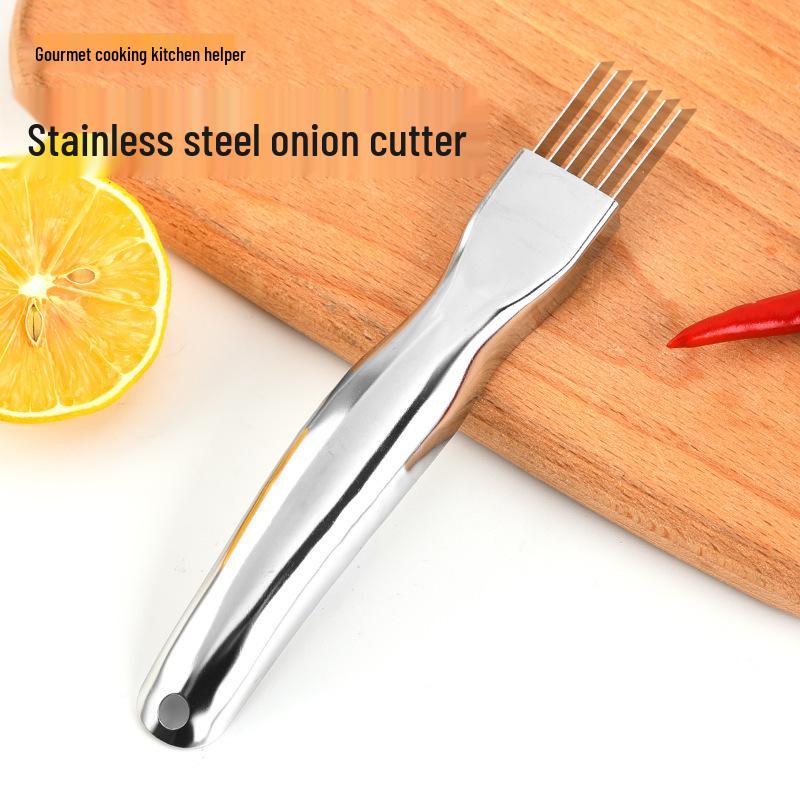 304 Edelstahl Zwiebelhacker & Julienne-Schneider Küchenhelfer