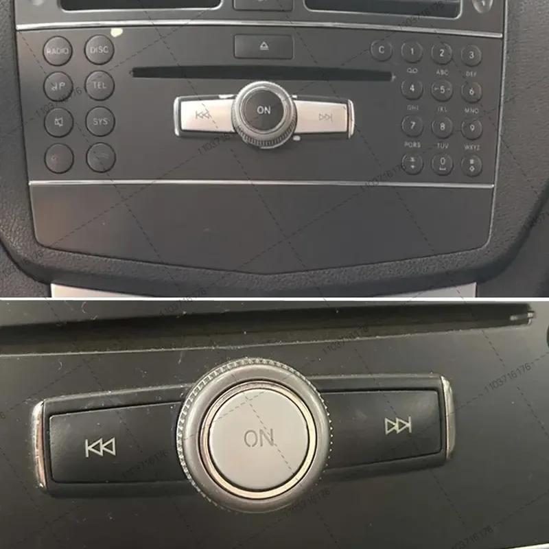 Car Multimedia Volume Radio ON Button Cover Trim Sticker Decal For Mercedes Benz A B C E GLA CIA ML GL SLK W176 W246 W204 W212