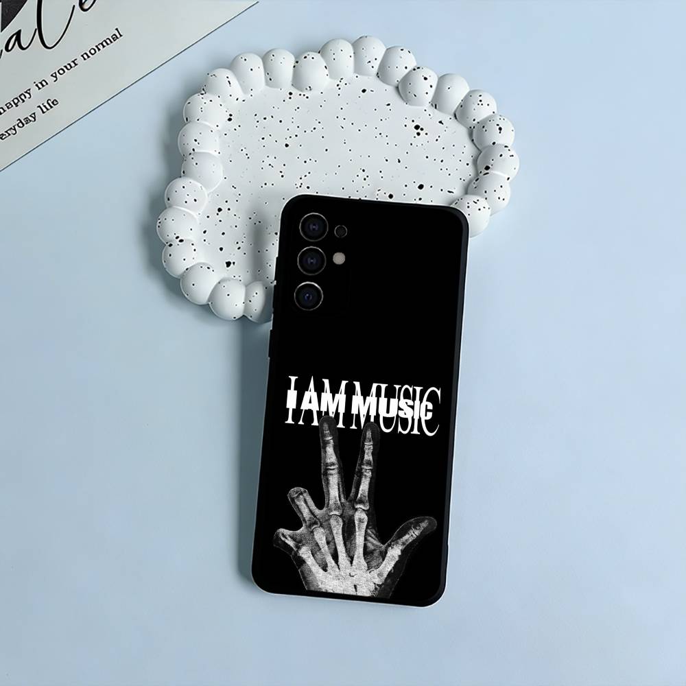 I AM MUSIC (Playboi Carti) Black Soft Silicone Phone Case for Samsung S25, S24, S21, S22, S23, S30, Ultra, S20, Plus, FE, Lite