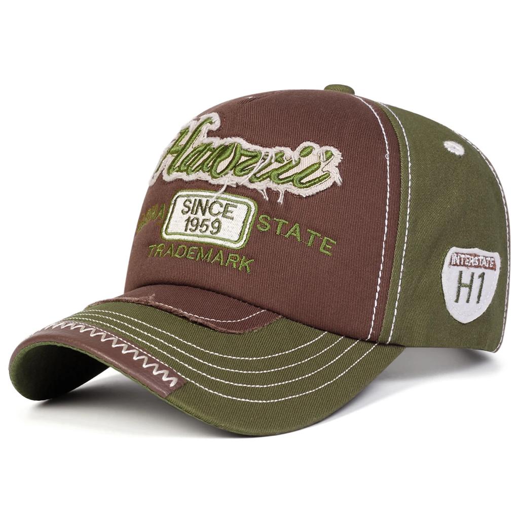 Unisex ALOHA STATE Stickerei Baseballkappen Frühling und Herbst Outdoor Verstellbar Lässige Hüte Sonnenschutzhut Sportkappe