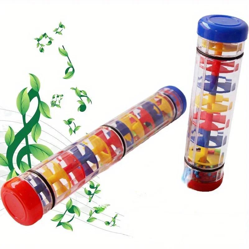 1 Stück Regenmacher Musikspielzeug, Regenstock Glocke Hand-Schüttelspielzeug Montessori Sensorikspielzeug Pädagogisches Baby-Instrumenten-Spielzeug
