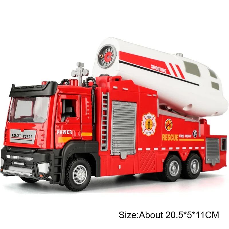 1:32 Scale Anti-haze Car Fire Truck Model Toy Doors Opened Water Spray Engineering Vehicles Metal Diecast Toys for Kids Gifts