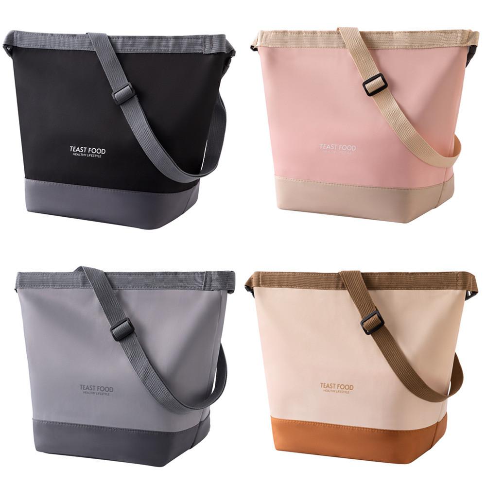 Oxford Cloth Lunch Bag With Shoulder Strap For Travel And Outdoor Picnic Use