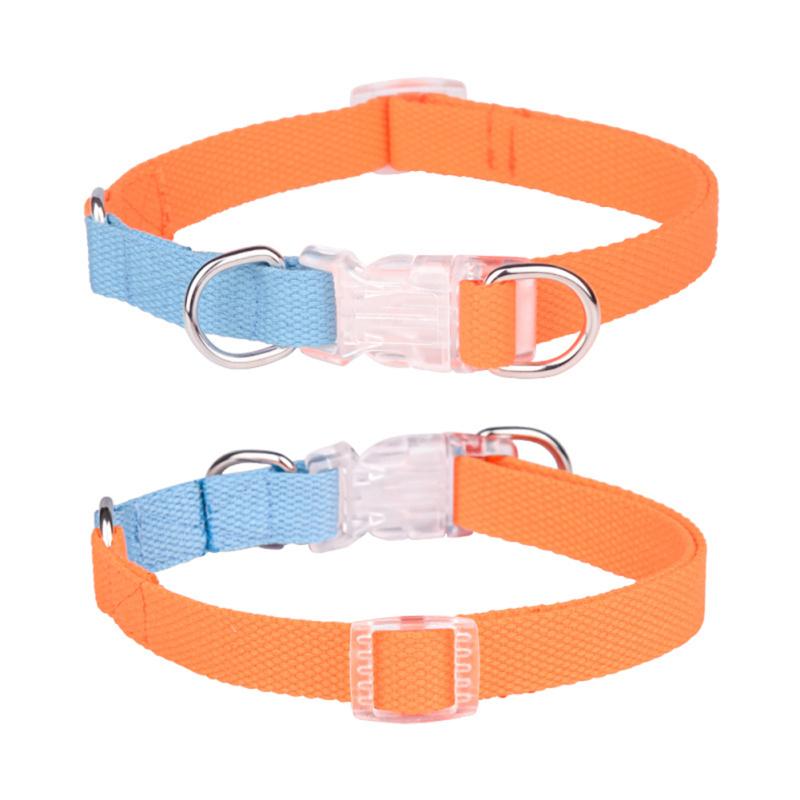 Pet Dog Collar Breathable Sweat-absorbing Contrast Color Collar With Adjustable Buckle Pet Neck