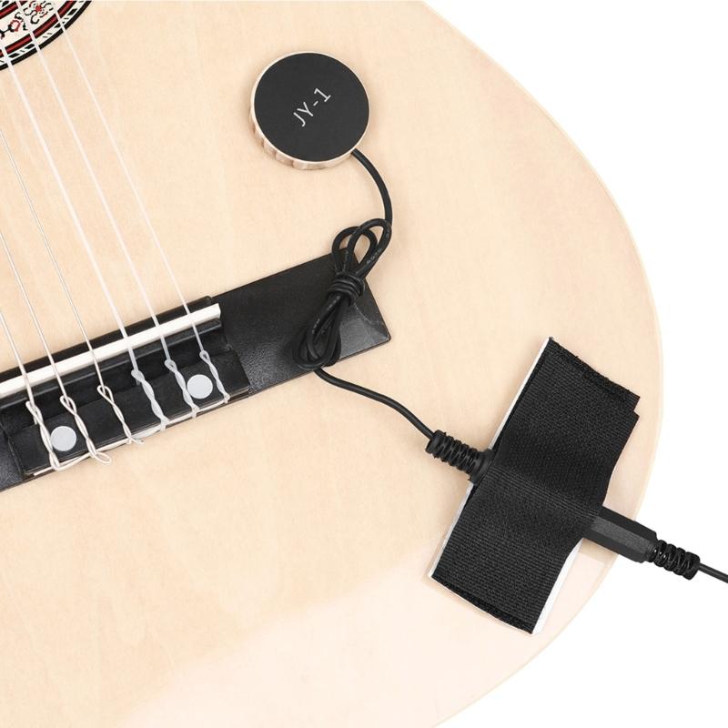 Guitar Sound Pickup, Piezo Contact Microphone Pickup Transducer Cable Sticker Guitar Ukuleles Instruments Accessory