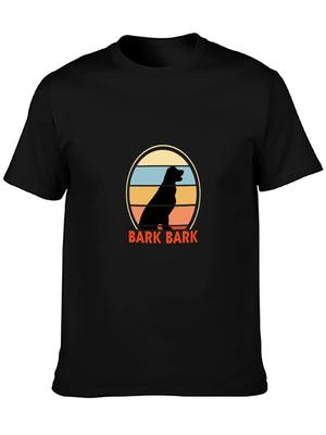 Top Short Sleeve Dog, Silhouette, Gradient, Pet Anime T Shirt Hip Hop Fashion Country Music Movie Peripheral