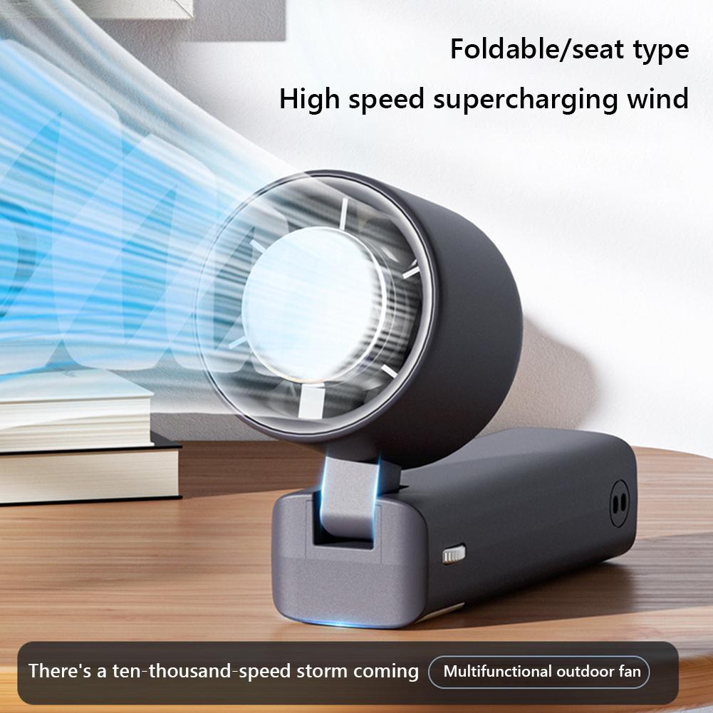 Portable Handheld Fan Mini Folding Fan 199 Gear Personal Turbo Fan LED Display Foldable Hand Fan Multifunctional for Home Office