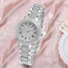 Women Watches Gold Tone Alloy Rhinestone Quartz Watch Stylish Bling Dress Watch Wristwatches for Valentine's Day