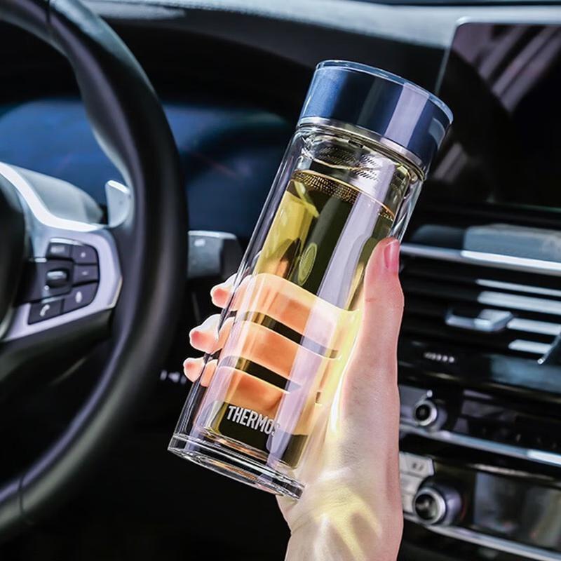 Thermos 300ml Double Wall Glass Tea Infuser Bottle