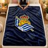 Flannel BlanketReal Sociedad FC Warm Soft Throw Blanket for Indoor Sofa Bed Living Room Use