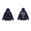 Mens Hooded Zip-Up Fleece-Lined Sweatshirt With Letter Print Casual Oversized Pullover Winter Jacket