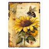 Vintage Bee Sunflower Metal Wall Art Rustic Farmhouse Decor Plaque