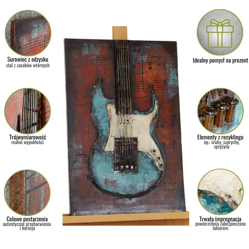 3D metal picture LOFT BLUES MUSIC 40x60