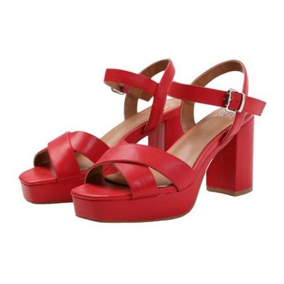 Womens/Ladies Marcia PU Strappy Platform Block High Heels