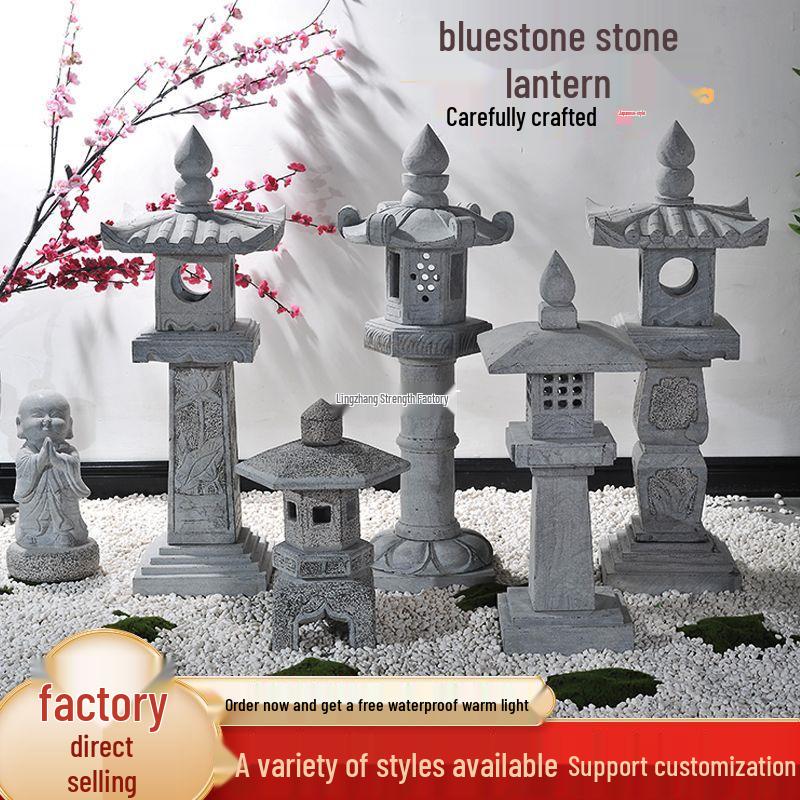 Bluestone Stone Lantern: Zen Landscape Decoration for Gardens and Courtyards