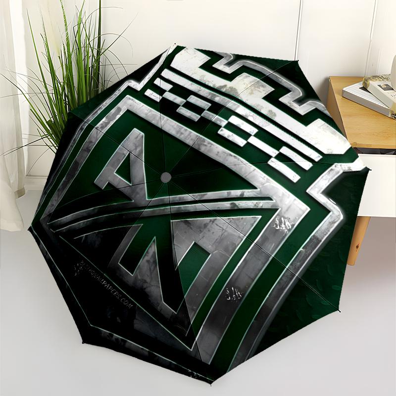 Atletico Nacional Fashionable Automatic Opening/Closing Folding Umbrella. Portable and Foldable, Ideal for Gift, Travel, and Daily Use.