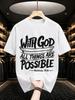 2026 New Cotton Tshirt With Christian Bible Verse Print Casual Crew Neck Short Sleeve Top