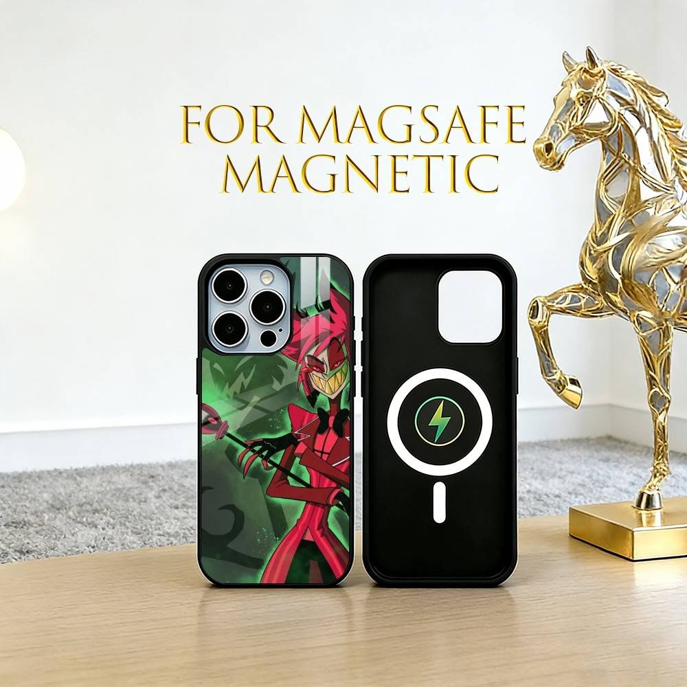 

Alastor Phone Case For iPhone17,16,15,14,13,12,11 Plus,Pro Magnetic with Magsafe Wireless Charging iPhone17Pro