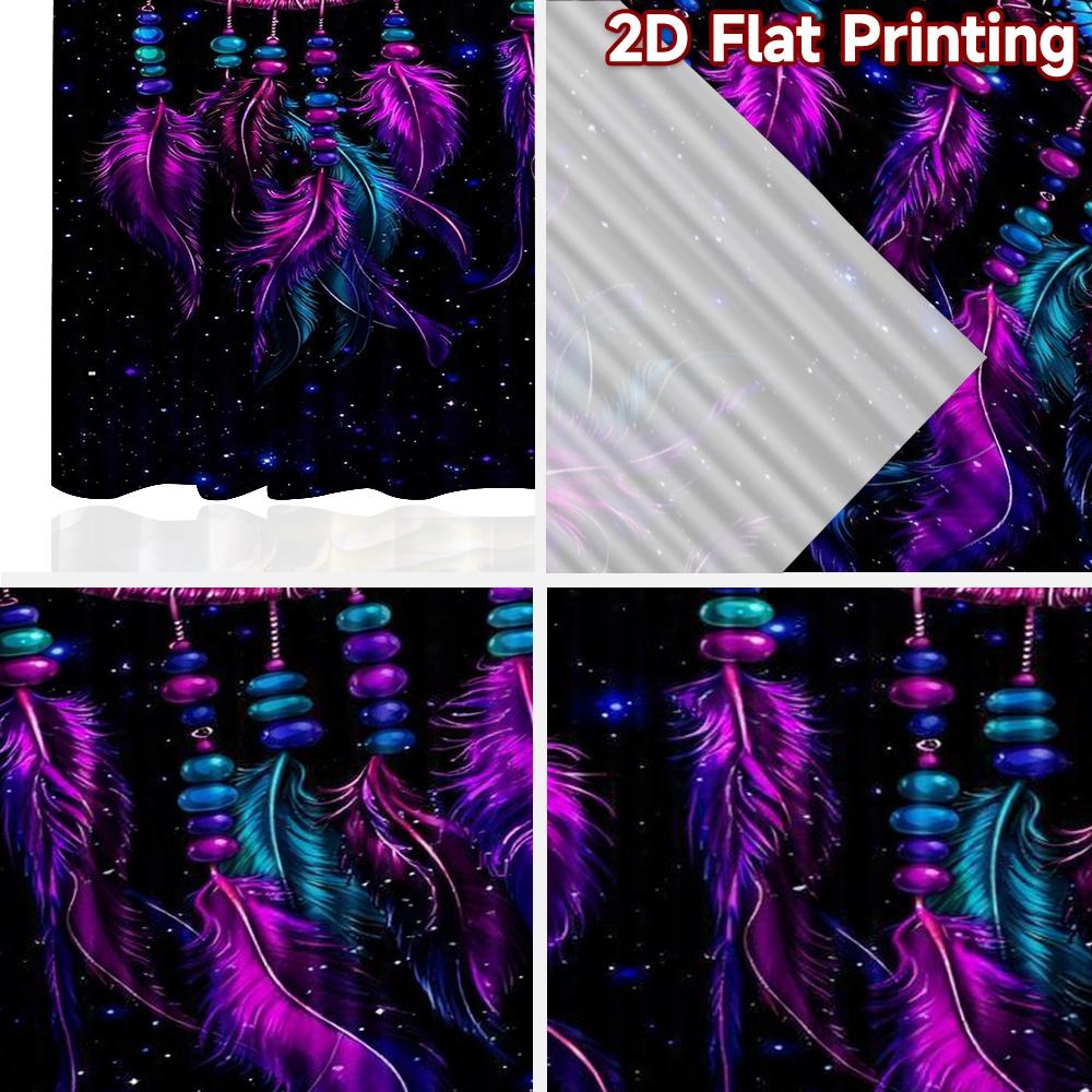 2D flat printing 2pcs Curtain Window Drapes Galaxy Butterfly Dreamcatcher Digital Printed Polyester Drapes Seasonal Party &